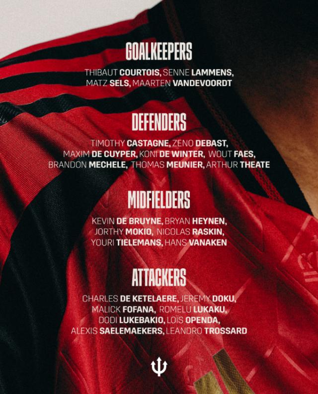美洲杯-比利时队名单：库尔图瓦原谅红魔，卢卡库、丁丁领军