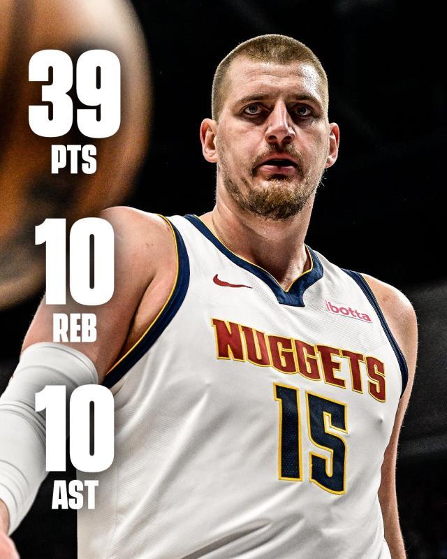 中国足彩网赛事中心-赛季第30次三双创队史！约基奇带伤复出轰39+10+10